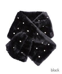 ellerie | パール付き上品シャギーマフラー(マフラー)