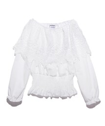 ellerie | ブーケフラワー風総レース2WAYオフショルブラウス(シャツ/ブラウス)