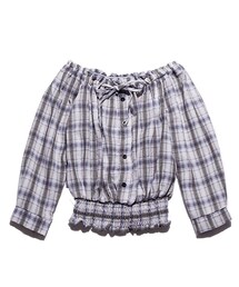 ellerie | カントリーチェック柄2WAYオフショルブラウス(シャツ/ブラウス)