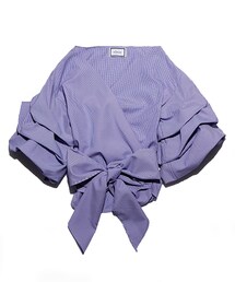 ellerie | ストライブ柄格上げカシュクールシャツ(シャツ/ブラウス)