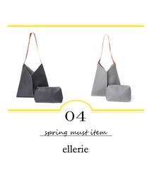 ellerie | ポーチ付きフェイクレザーショルダーバッグ(トートバッグ)