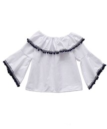 ellerie | ボンボン付きチロリアン風オフショルブラウス(シャツ/ブラウス)