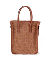 ellerie | カゴバッグ素材縦トートバッグ(ショルダーバッグ)