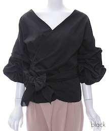 ellerie | モノトーン格上げカシュクールシャツ(シャツ/ブラウス)