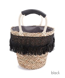 バケツ型レース刺繍カゴバッグ(かごバッグ)