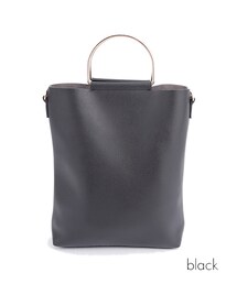 ellerie | ミニポーチ付きゴールドリングフェイクレザー3WAYバッグ(ハンドバッグ)