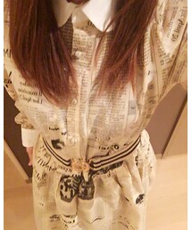 F i.n.t | 英文新聞柄ワンピ。(ワンピース)