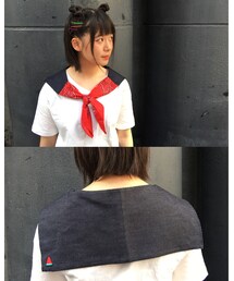 MADE IN ひなちゃん! | 早めの誕生日プレゼントで、ひなちゃん手作りのセーラー付け襟を貰った!そしてどれみの大好きなスイカ🍉の刺繍されてる!!(アクセサリー)
