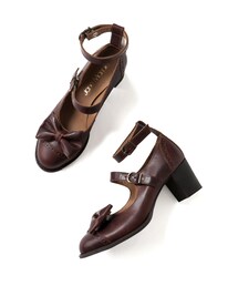 Jane Marple | JANE MARPLE トゥリボンのWストラップシューズ(パンプス)