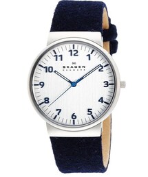 SKAGEN | スカーゲン(SKAGEN)のメンズ時計【型番：SKW6093】。
デンマークデザインの象徴とも言えるミニマルウォッチ、ANCHER。
デンマークで伝統的に使われる素材「フェルト」をストラップに使用したモデル。
ストラップのブルーはスカーゲンの海岸に広がる自然からインスパイア。
日本限定750本。
[型番:SKW6093](アナログ腕時計)