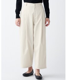 無印良品 | 撥水ストレッチチノ・タックワイドパンツ(チノパンツ)