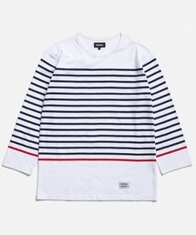 PAPERISM | THREE-QUARTER SLEEVE STRIPE T-SHIRT(Tシャツ/カットソー)