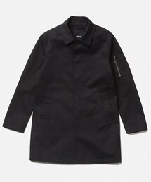 PAPERISM | FLIGHT SINGLE COAT [BK](ステンカラーコート)