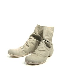 The Viridi-anne | インヒールベロアブーツ IVORY (ブーツ)