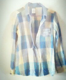 しまむら | 水色系チェックシャツ(シャツ/ブラウス)