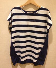 e.r.g* | シフォンボーダー切り替えプルオーバー(その他トップス)