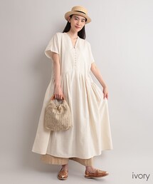 Fillil | 前ボタンウエスト切替ワンピース(ワンピース)