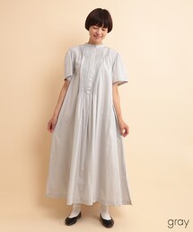 Fillil | ピンタックバンドカラーワンピース(ワンピース)