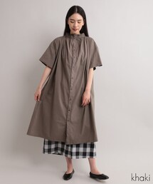 Fillil | ボトルネック 前開き半袖ワンピース(ワンピース)