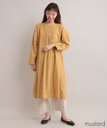 Fillil | 手描き柴犬プリント ピンタックワンピース(ワンピース)