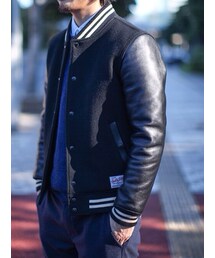 WACKO MARIA | LEATHER SLEEVE STADIUM JUMPER(スタジャン)