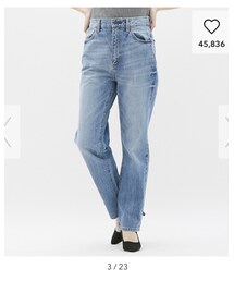 GU | ハイウエストストレートジーンズ(デニムパンツ)