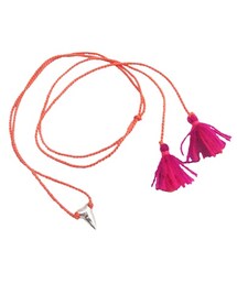 DEZSO | PETITE SHARK TOOTH MEXICAN TASSEL NECKLACE (Silver)(ネックレス)