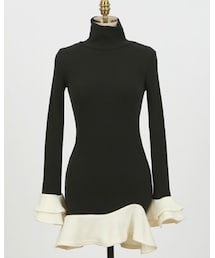 DABAgirl | フリルポイント無地ワンピース(ワンピース)