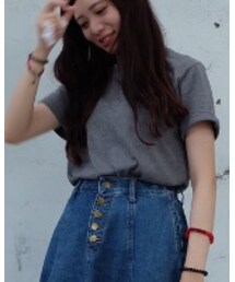 捲袖高領素T | Tシャツ/カットソー