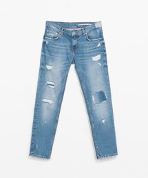 ZARA | 剪洞丹寜香煙褲(デニムパンツ)