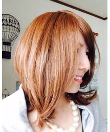 LINEASTORIA | 天使のボリュームカールミディ #ミックスオレンジ(ウィッグ)