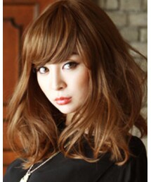 LINEASTORIA | 天使のCカールミディアム #シャイニーマロンブラウン(ウィッグ)