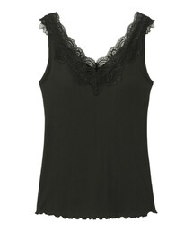GU | GU ブラフィールリブレースVネックタンクトップ ブラック M ¥990(タンクトップ)