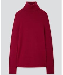 UNIQLO | エクストラファインメリノリブタートルネックセーター レッド(ニット/セーター)