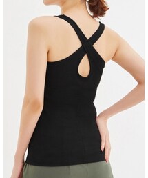 GU | スポーツブラタンクトップ(バッククロス)GA ブラック ¥990(タンクトップ)