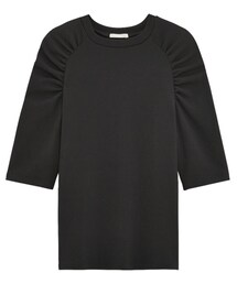 GU | パフスリーブT(5分袖) ブラック(Tシャツ/カットソー)