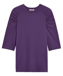 GU | パフスリーブT(5分袖) パープル(Tシャツ/カットソー)