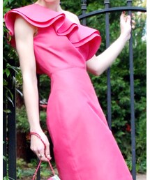 J.CREW | one shoulder ruffle top midi dress (ドレス)