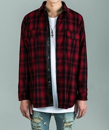 ROCKED GARAGE | Flannel Checked Side Zip Shirt(シャツ/ブラウス)