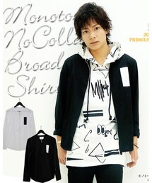 KINGLYMASK | KMK モノトーン ノーカラー ブロード ジップ シャツ JKT ジャケット(シャツ/ブラウス)