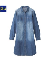 GU | デニムシャツワンピ(シャツワンピース)