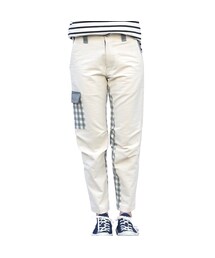 NIRAME.CO | 武者返しパンツ　白×グレイチェック。(カーゴパンツ)