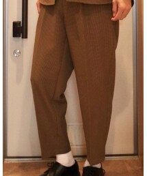 GU | ワイドテーパードタックイージーアンクルパンツ(チェック1)(セットアップ可能)(パンツ)