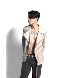 MUZE | MUZE - MINIMAL LEATHER RIDERS JACKET (NEIGE)(ライダースジャケット)