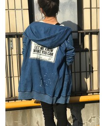 ROGER AND RAW | デニム裏毛パッチパーカーZIP　CD(パーカー)