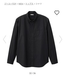 GU | MEN オックスフォードシャツ 09 BLACK XL(シャツ/ブラウス)