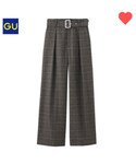 GU | ベルト付きワイドパンツ(其他褲裝)