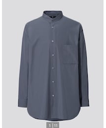 UNIQLO | スーピマコットンオーバーサイズスタンドカラーシャツ(シャツ/ブラウス)
