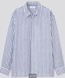 UNIQLO | プレミアムリネンストライププルオーバーシャツ(シャツ/ブラウス)