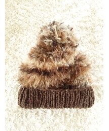 Handmade | ママの手作りファーニット帽(ニットキャップ/ビーニー)